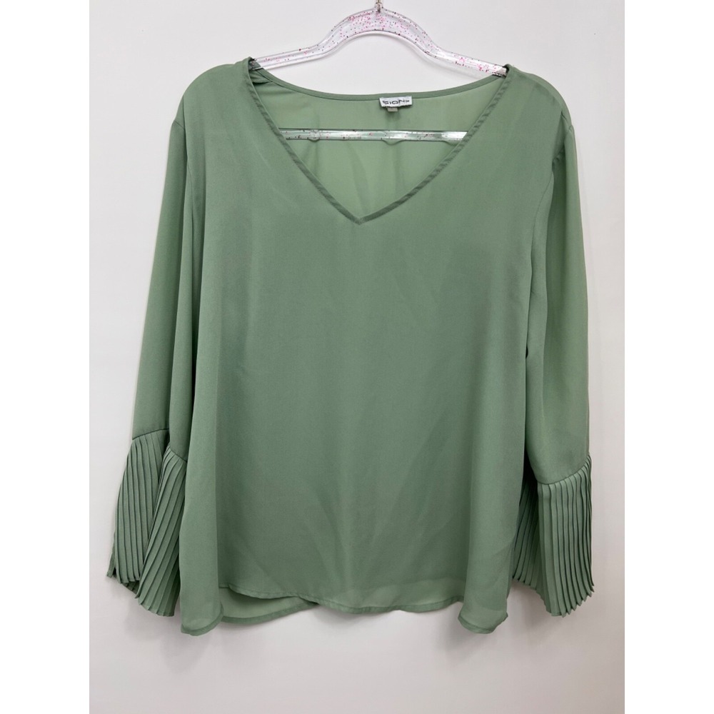 Sioni from Bloomingdales Olive‎ Green Blouse Womens Sz Large - New without Tags
